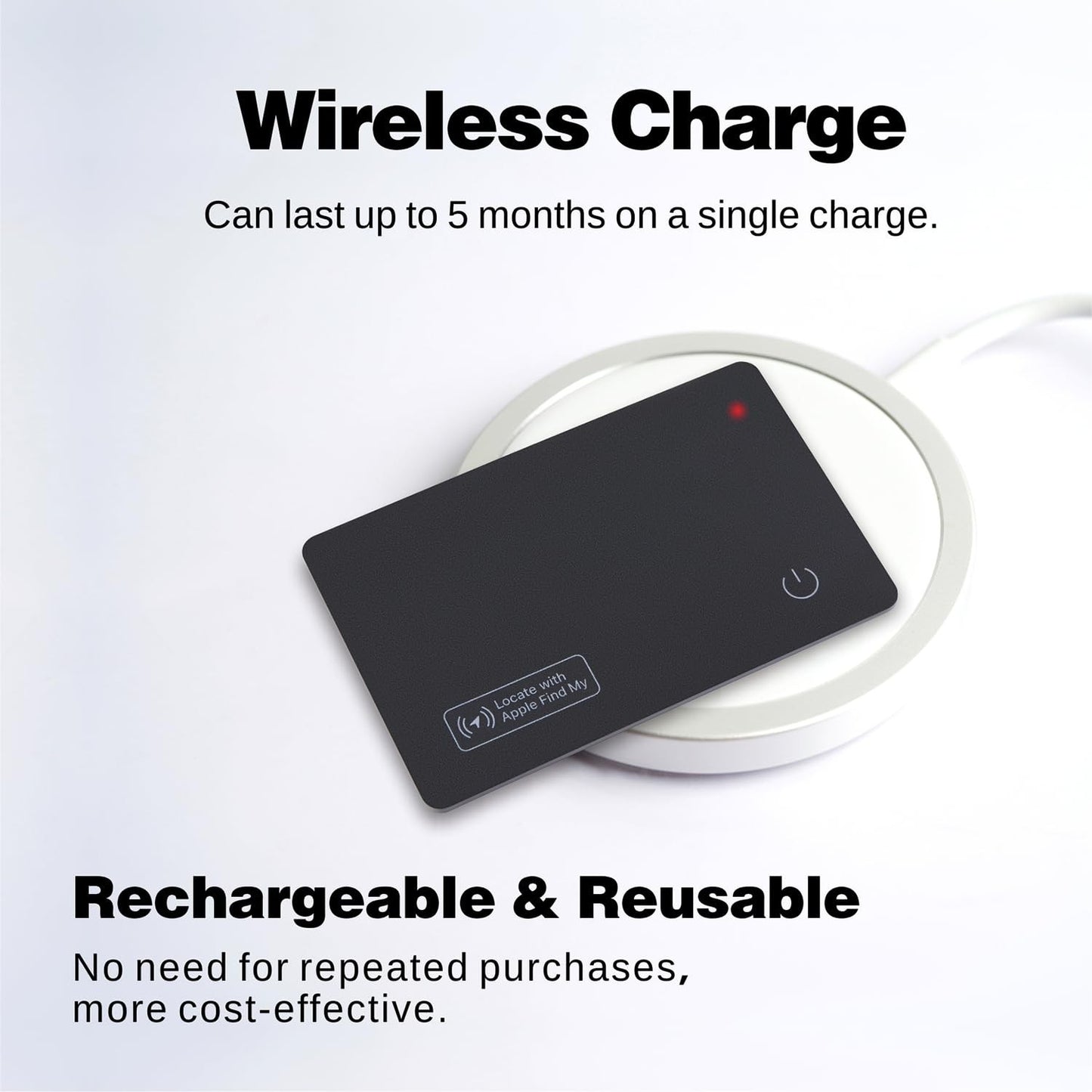 Ultra-thin Smart Track Card Wallet Tracker Phone Finder Works with Apple Find My