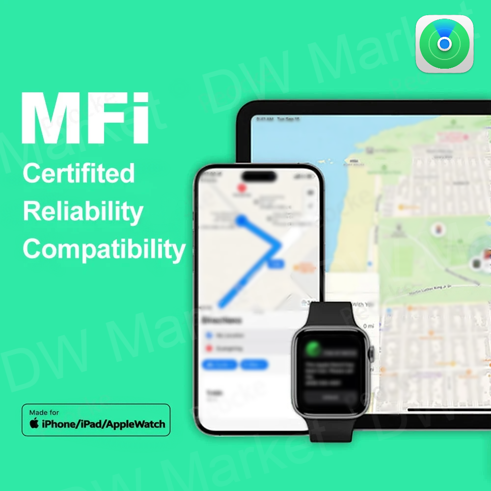 Ultra-thin Smart Track Card Wallet Tracker Phone Finder Works with Apple Find My