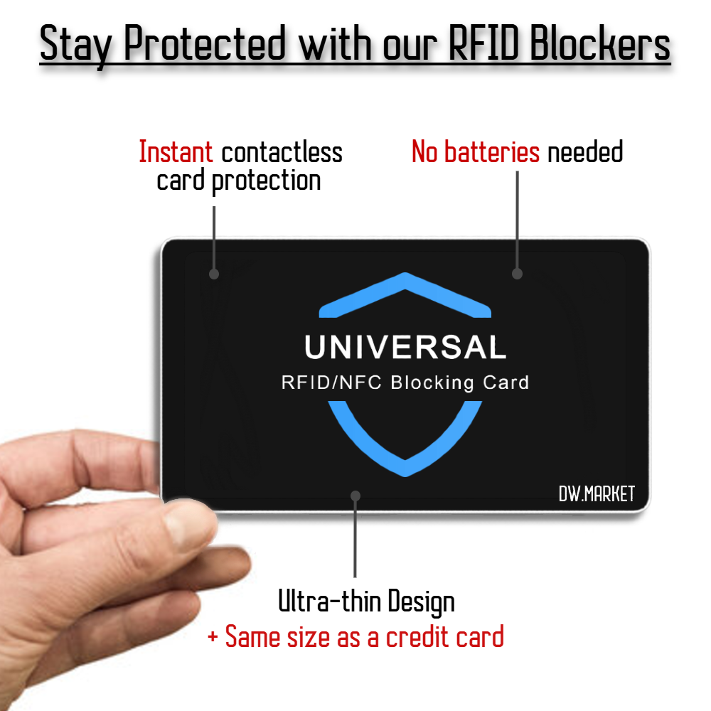 4x  RFID Blocking Cards - Credit Debit Card Protector Bank Wallet Blocker Safe ✅