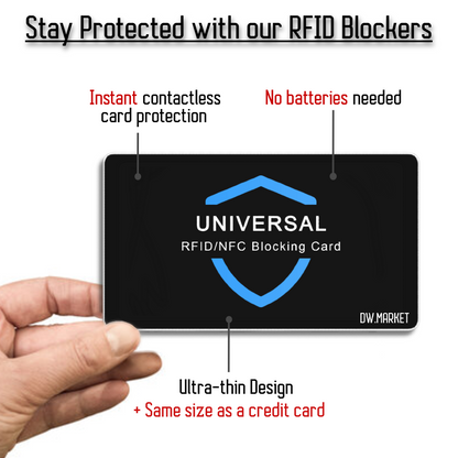 4x  RFID Blocking Cards - Credit Debit Card Protector Bank Wallet Blocker Safe ✅
