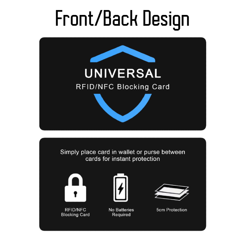4x  RFID Blocking Cards - Credit Debit Card Protector Bank Wallet Blocker Safe ✅