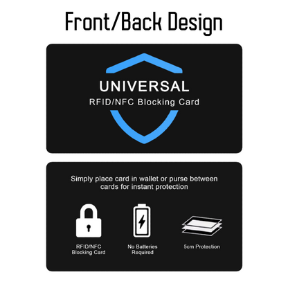 4x  RFID Blocking Cards - Credit Debit Card Protector Bank Wallet Blocker Safe ✅