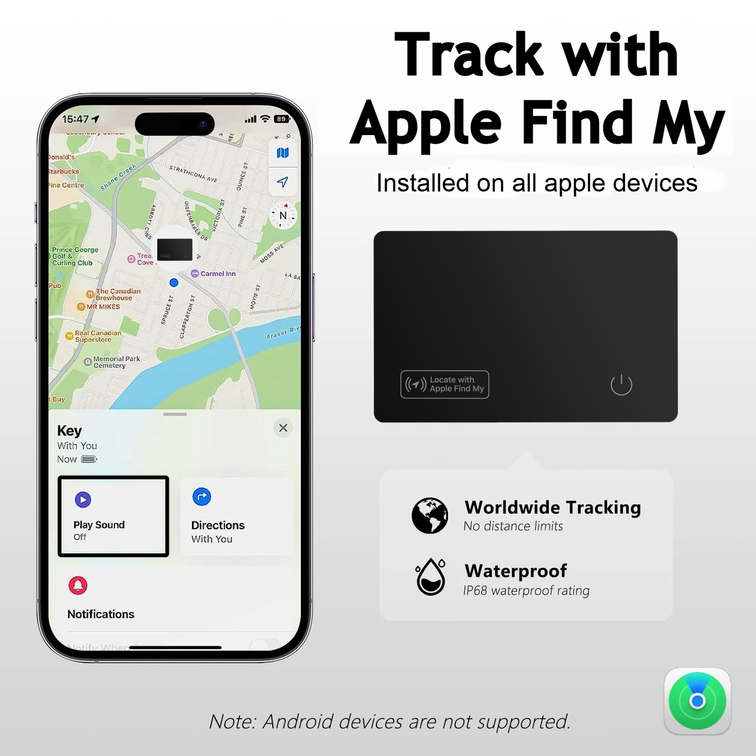 "Find my" compatable GPS Tracking Card