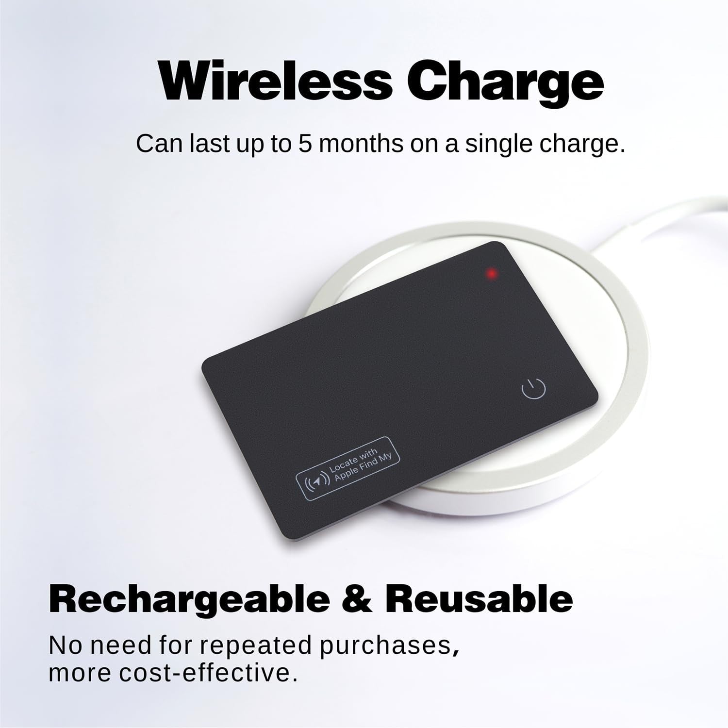 Ultra-thin Smart Track Card Wallet Tracker Phone Finder Works with Apple Find My
