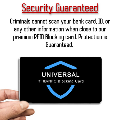 4x  RFID Blocking Cards - Credit Debit Card Protector Bank Wallet Blocker Safe ✅