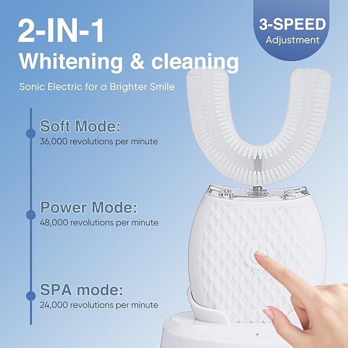 FORTIVUE 360° Smart Electric Toothbrush - Blue Light Whitening & Vibration