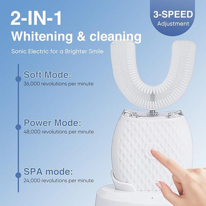 FORTIVUE 360° Smart Electric Toothbrush - Blue Light Whitening & Vibration
